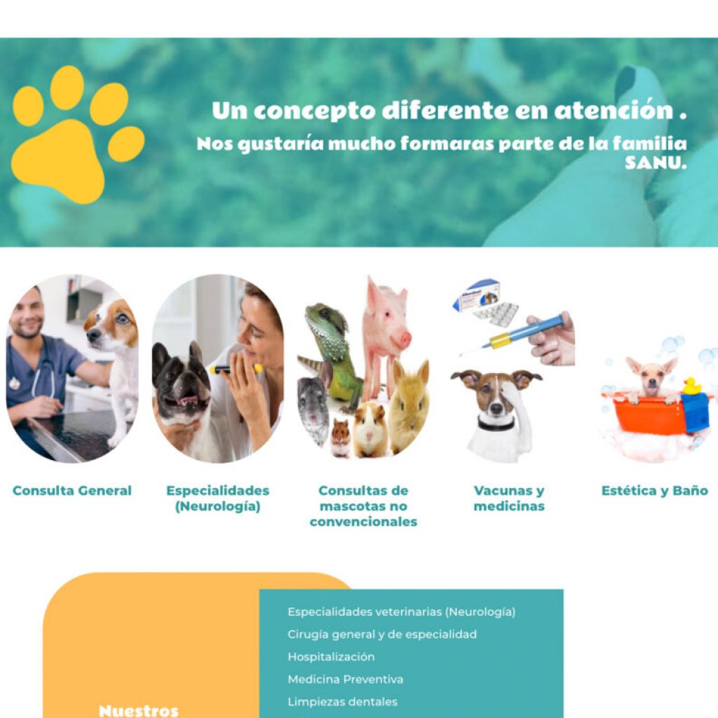 Veterinaria Sanu website